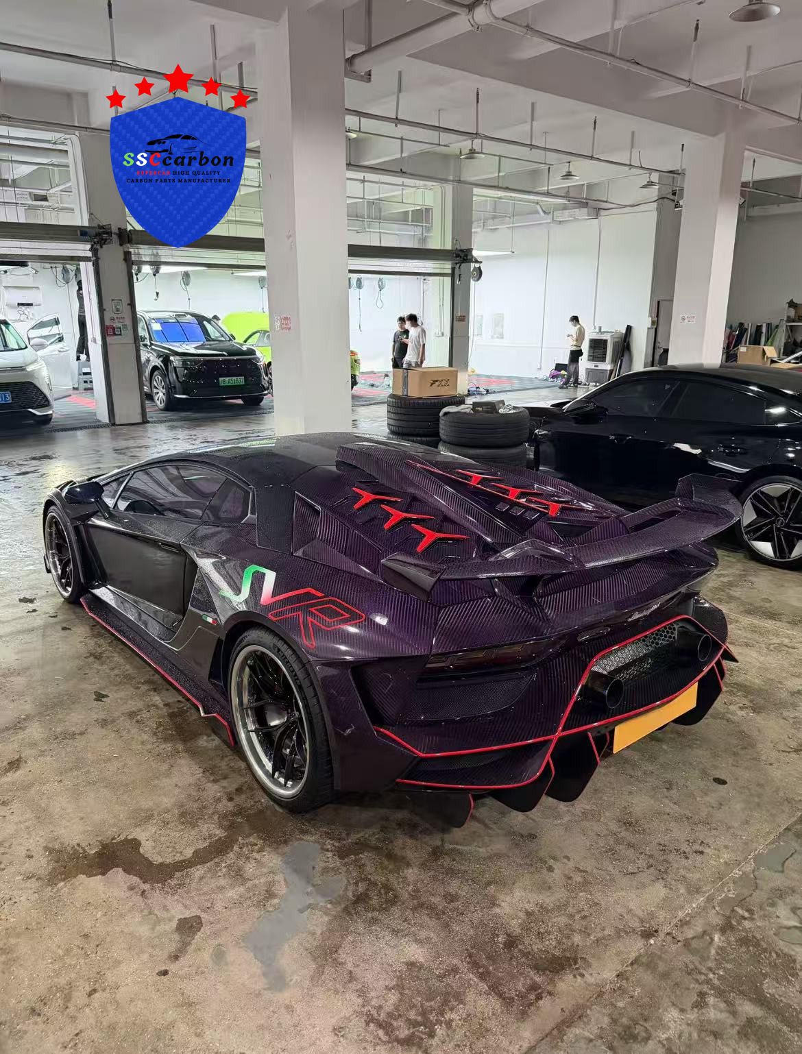 Lamborghini Aventador upgraded with SVR dry carbon widebody kit