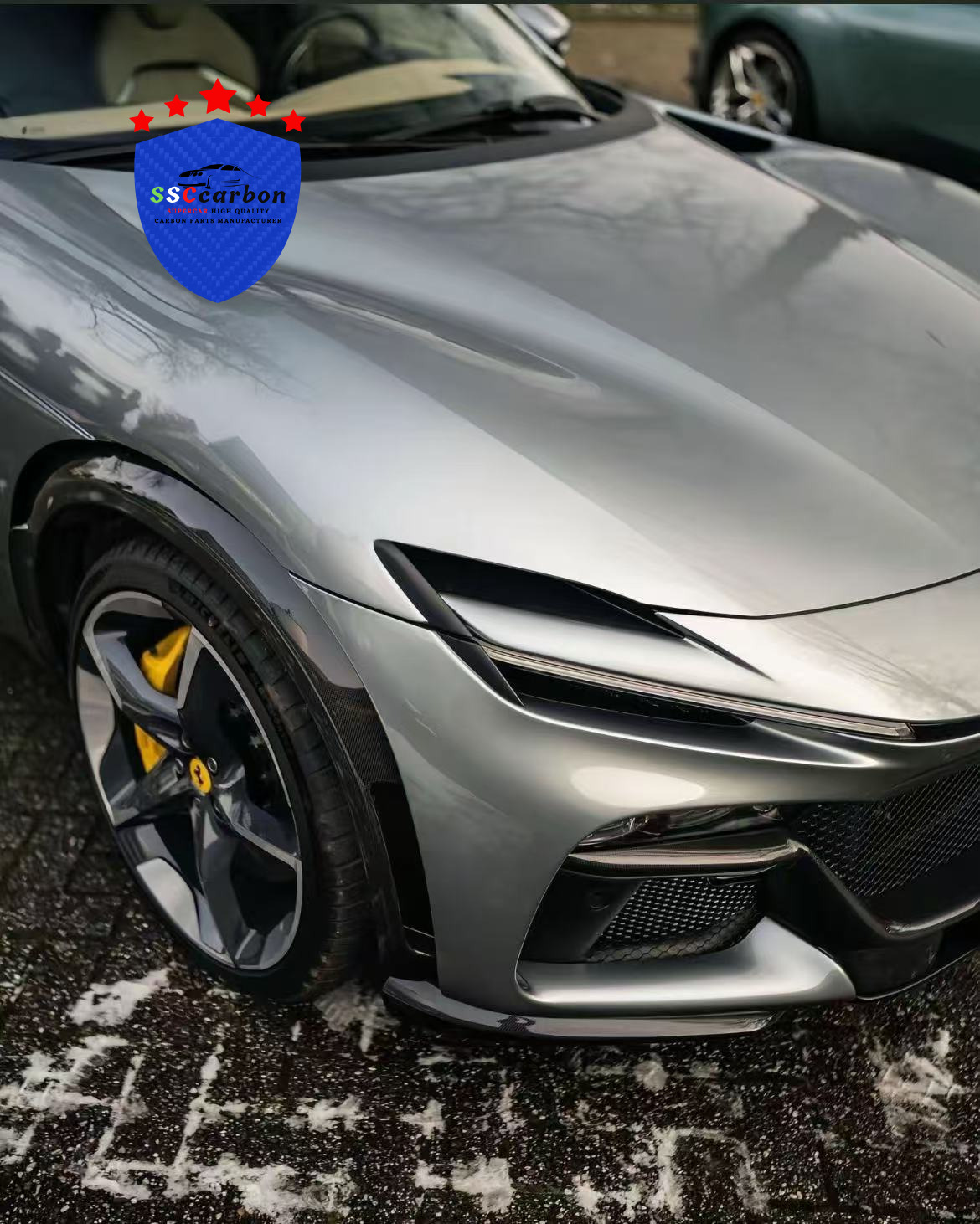 Ferrari Purosangue interior and exterior carbon fiber upgrade kit