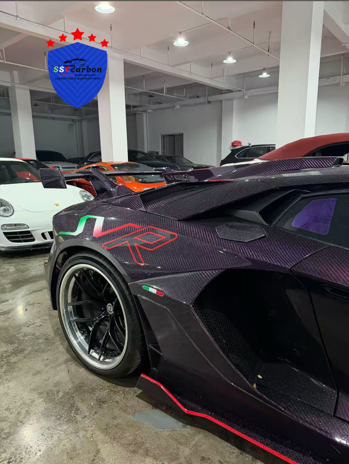 Lamborghini Aventador upgraded with SVR dry carbon widebody kit
