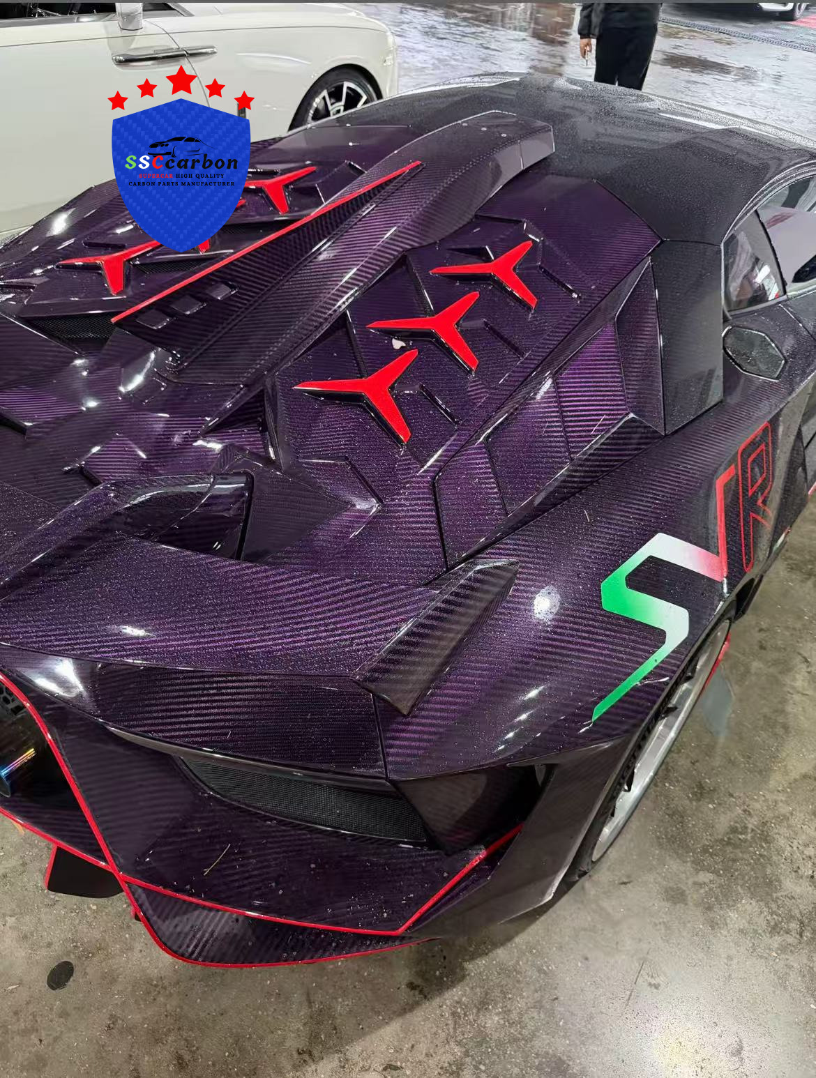Lamborghini Aventador upgraded with SVR dry carbon widebody kit